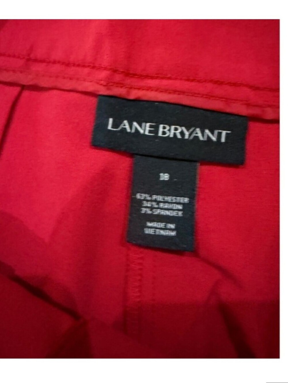Lane Bryant Cropped Pants Womens 18 Red Excellent Wide Leg Cuffed Culottes